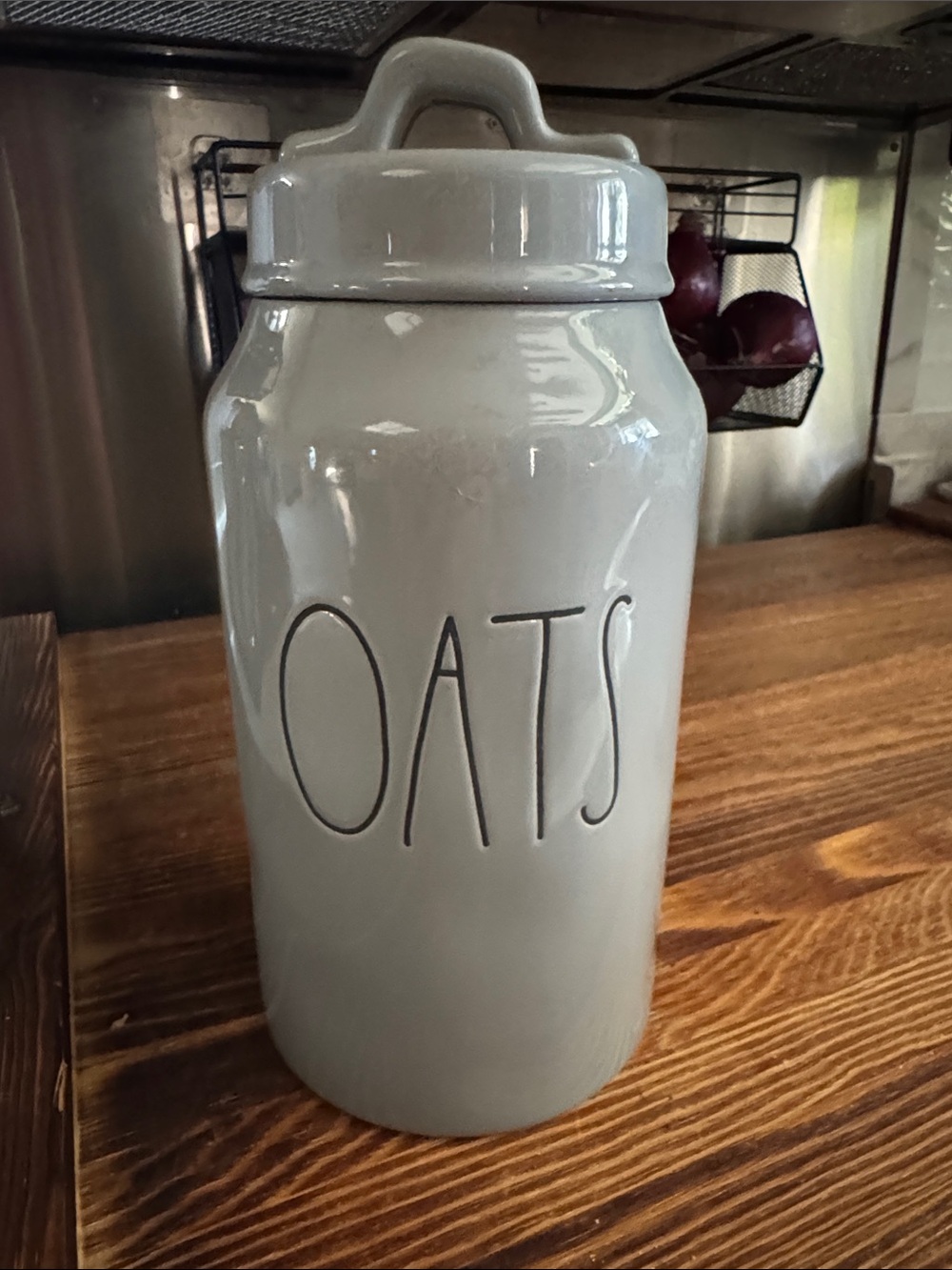 Rae Dunn Gray OATS Ceramic Canister